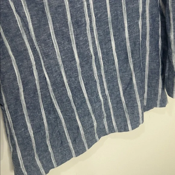 DREW Blue Linen Blend Striped Blazer Jacket Size Medium - Picture 14 of 16